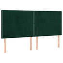 vidaXL sötétzöld bársony LED-es fejtámla 180x5x118/128 cm