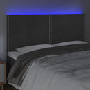 vidaXL sötétszürke bársony LED-es fejtámla 200x5x118/128 cm