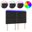 vidaXL fekete műbőr LED-es fejtámla 144x5x118/128 cm