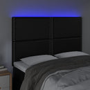 vidaXL fekete műbőr LED-es fejtámla 144x5x118/128 cm
