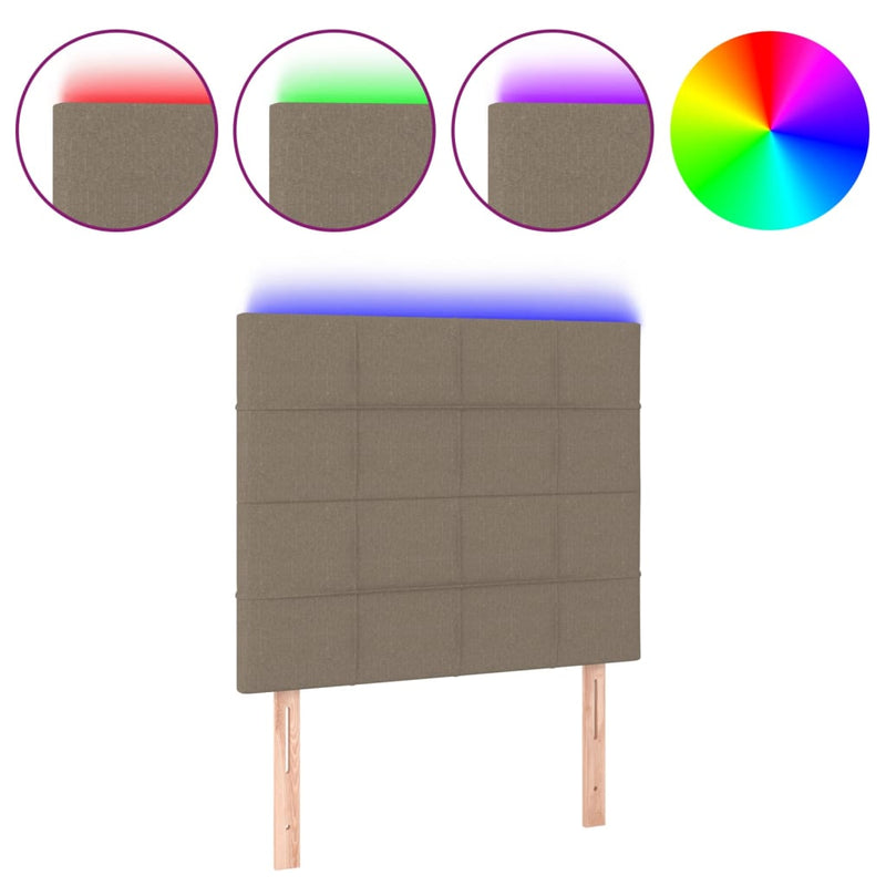 vidaXL tópszínű szövet LED-es fejtámla 80x5x118/128 cm