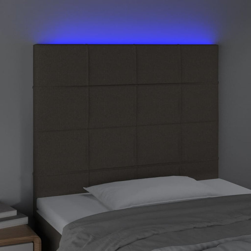 vidaXL tópszínű szövet LED-es fejtámla 90x5x118/128 cm