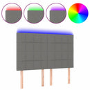 vidaXL sötétszürke szövet LED-es fejtámla 144x5x118/128 cm
