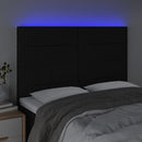 vidaXL fekete szövet LED-es fejtámla 144x5x118/128 cm