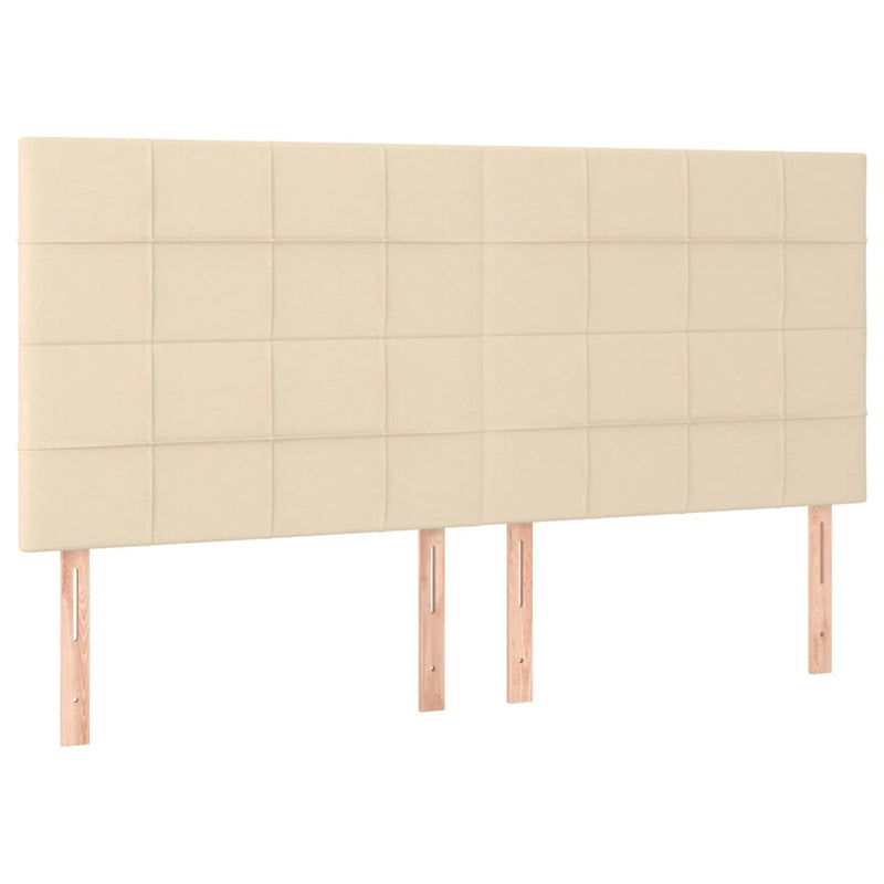 vidaXL krémszínű szövet LED-es fejtámla szárnyakkal 160x5x118/128 cm