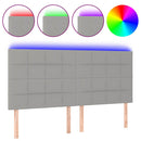 vidaXL világosszürke szövet LED-es fejtámla 180x5x118/128 cm