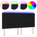 vidaXL fekete szövet LED-es fejtámla 200x5x118/128 cm