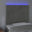 vidaXL világosszürke bársony LED-es fejtámla 80x5x118/128 cm