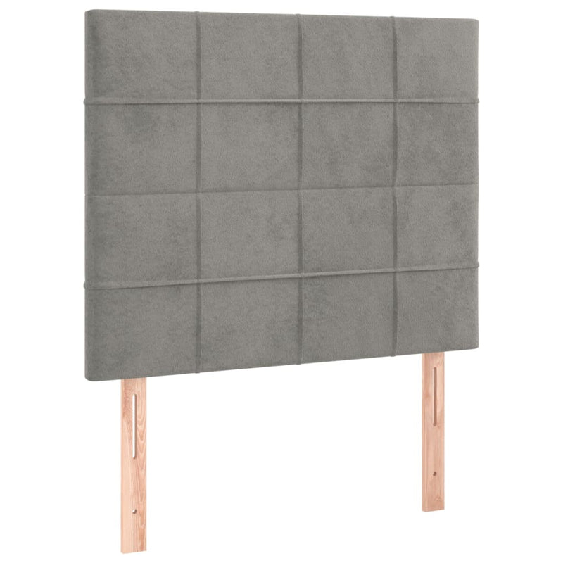 vidaXL világosszürke bársony LED-es fejtámla 80x5x118/128 cm