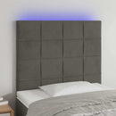 vidaXL sötétszürke bársony LED-es fejtámla 80x5x118/128 cm