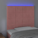 vidaXL rózsaszín bársony LED-es fejtámla 90x5x118/128 cm