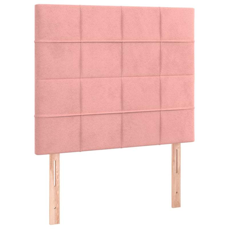 vidaXL rózsaszín bársony LED-es fejtámla 90x5x118/128 cm