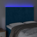 vidaXL sötétkék bársony LED-es fejtámla 144x5x118/128 cm