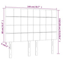 vidaXL sötétkék bársony LED-es fejtámla 144x5x118/128 cm