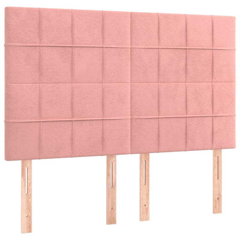 vidaXL rózsaszín bársony LED-es fejtámla 144x5x118/128 cm