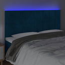 vidaXL sötétkék bársony LED-es fejtámla 160x5x118/128 cm