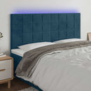 vidaXL sötétkék bársony LED-es fejtámla 160x5x118/128 cm