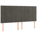 vidaXL sötétszürke bársony LED-es fejtámla 180x5x118/128 cm