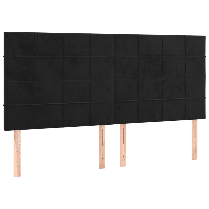 vidaXL fekete bársony LED-es fejtámla 180x5x118/128 cm