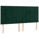 vidaXL sötétzöld bársony LED-es fejtámla 180x5x118/128 cm
