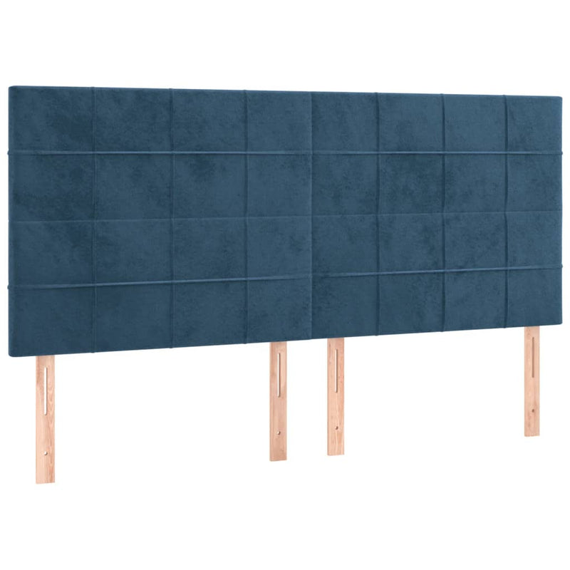 vidaXL sötétkék bársony LED-es fejtámla 180x5x118/128 cm