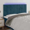 vidaXL sötétkék bársony LED-es fejtámla 180x5x118/128 cm