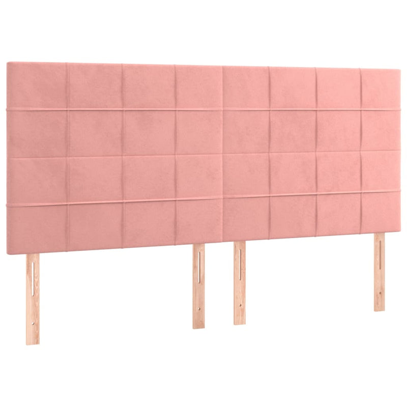 vidaXL rózsaszín bársony LED-es fejtámla 180x5x118/128 cm
