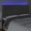 vidaXL sötétszürke bársony LED-es fejtámla 200x5x118/128 cm