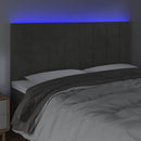 vidaXL sötétszürke bársony LED-es fejtámla 200x5x118/128 cm