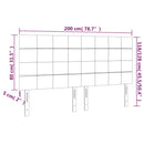 vidaXL fekete bársony LED-es fejtámla 200x5x118/128 cm