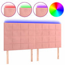 vidaXL rózsaszín bársony LED-es fejtámla 200x5x118/128 cm