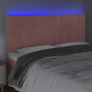 vidaXL rózsaszín bársony LED-es fejtámla 200x5x118/128 cm