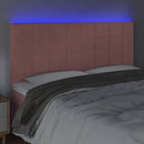 vidaXL rózsaszín bársony LED-es fejtámla 200x5x118/128 cm