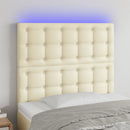 vidaXL krémszínű műbőr LED-es fejtámla 80x5x118/128 cm