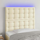vidaXL krémszínű műbőr LED-es fejtámla 80x5x118/128 cm