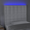 vidaXL fehér műbőr LED-es fejtámla 90x5x118/128 cm