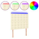vidaXL krémszínű műbőr LED-es fejtámla 90x5x118/128 cm