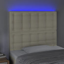 vidaXL krémszínű műbőr LED-es fejtámla 90x5x118/128 cm