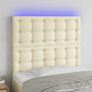 vidaXL krémszínű műbőr LED-es fejtámla 90x5x118/128 cm