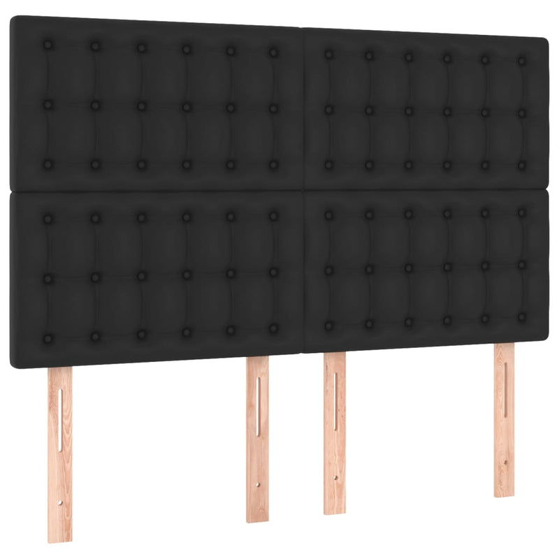 vidaXL fekete műbőr LED-es fejtámla 144x5x118/128 cm