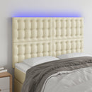 vidaXL krémszínű műbőr LED-es fejtámla 144x5x118/128 cm