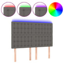 vidaXL szürke műbőr LED-es fejtámla 144x5x118/128 cm