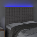 vidaXL szürke műbőr LED-es fejtámla 144x5x118/128 cm