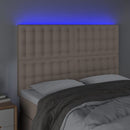 vidaXL cappuccino műbőr LED-es fejtámla 144x5x118/128 cm