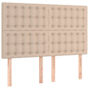 vidaXL cappuccino műbőr LED-es fejtámla 144x5x118/128 cm