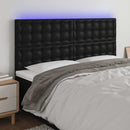 vidaXL fekete műbőr LED-es fejtámla 160x5x118/128 cm