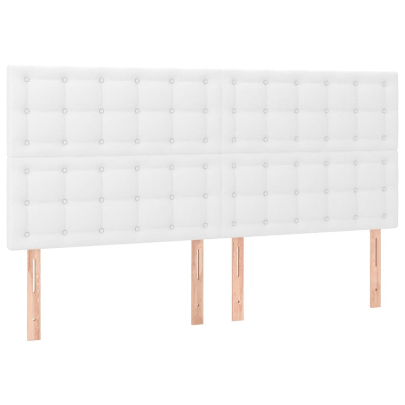 vidaXL fehér műbőr LED-es fejtámla 160x5x118/128 cm