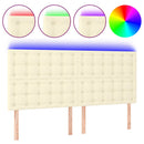 vidaXL krémszínű műbőr LED-es fejtámla 160x5x118/128 cm