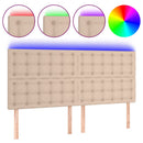 vidaXL cappuccino műbőr LED-es fejtámla 160x5x118/128 cm
