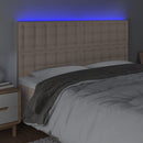 vidaXL cappuccino műbőr LED-es fejtámla 160x5x118/128 cm